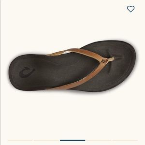 Olukai ho’opio leather womens flip flops